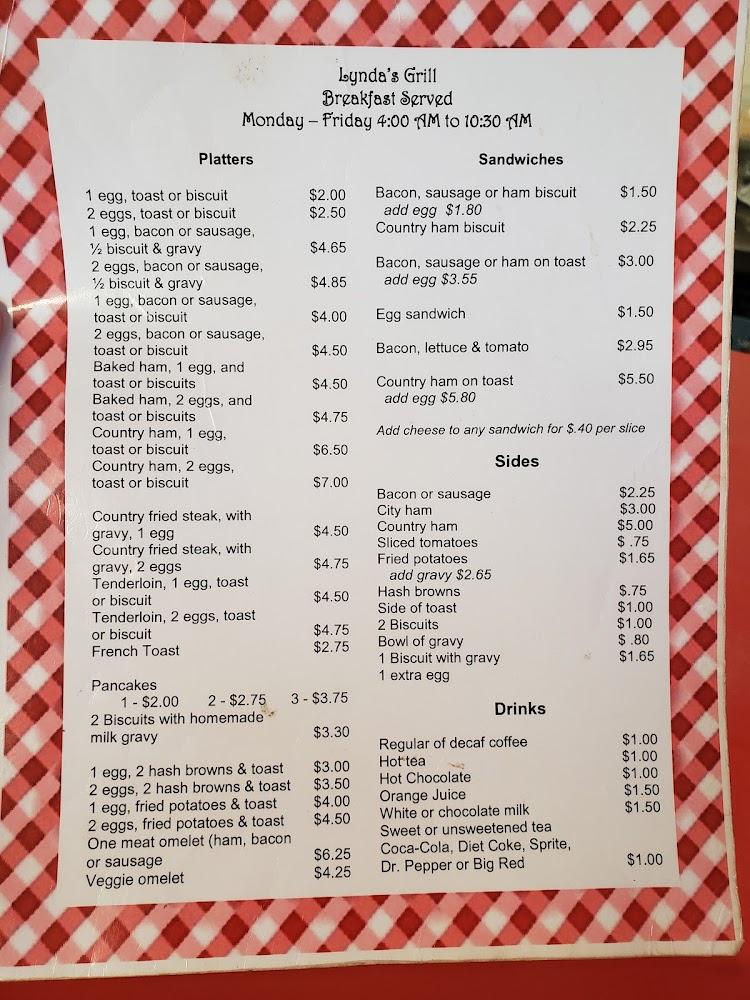 Lynda's Grill Menu image 2